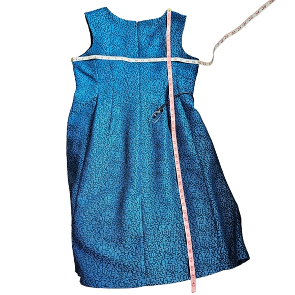Jones Studio blue and black fit and flare midi dress sleeveless size 12 - Picture 15 of 16